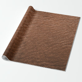 Papel De Presente Faux Brown Animal Leather Impressão