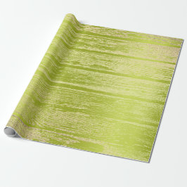 Papel De Presente Faux Champaigne Dourada Wood Shabby Verde limão