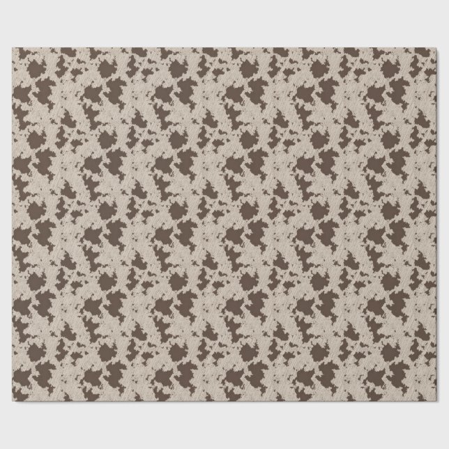 Papel De Presente Faux Cow Impressão Brown and Cream (Barra)