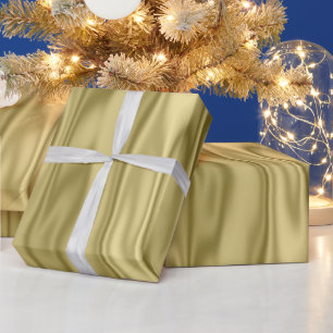 Papel De Presente Faux Satin Graphic Dourado Natal Elegante