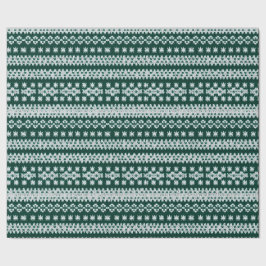 Papel De Presente Faux verdes e brancos suados, suados, com flocos d