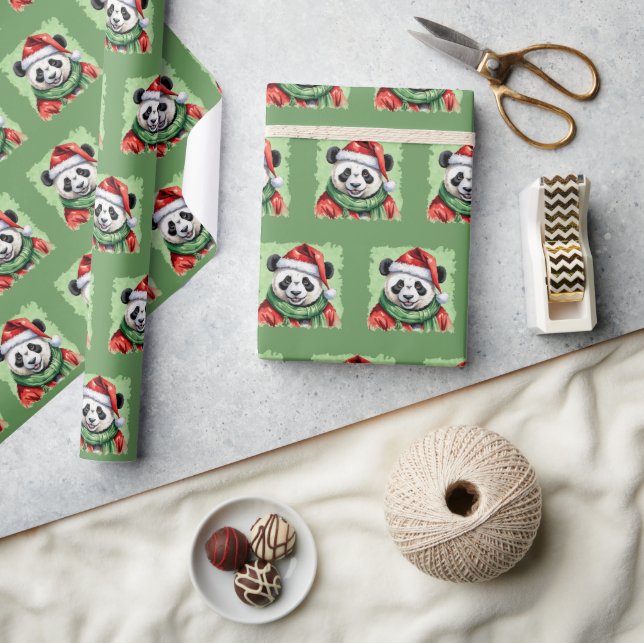 Papel De Presente Favoritos Engraçados de Natal Animal - Panda 1 (Artesanato)