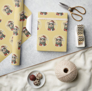 Papel De Presente Favoritos Engraçados de Natal Animal - Rato 1