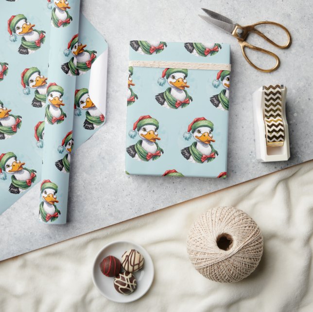 Papel De Presente Favoritos Engraçados de Natal dos Animais - Pato 2 (Artesanato)
