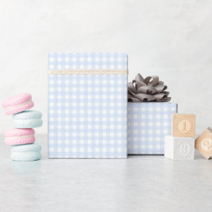 Papel De Presente Faye e Lauren Pastel Blue Gingham