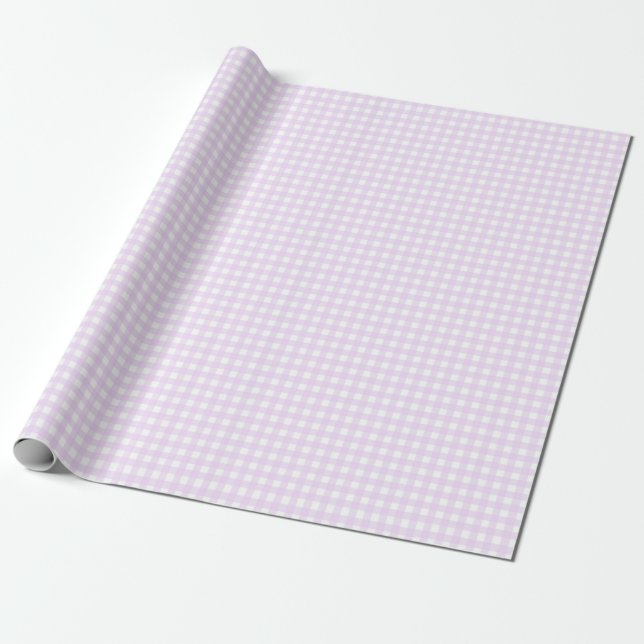 Papel De Presente Faye e Lauren Pastel Purple Gingham (Desenrolado)