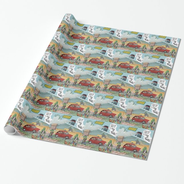 Papel De Presente Fazenda de Crocodilos Divertida (Desenrolado)