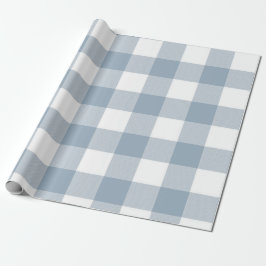 Papel De Presente Fazenda Rustico Azul Cinza Xadrez Quadrado