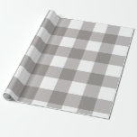 Papel De Presente Fazenda Rustico Cinza & Branco Xadrez Quadrado Búf<br><div class="desc">papel de embrulho personalizado</div>