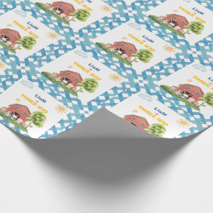 Papel De Presente Fazenda Três I-E-I-O Aniversário de 3 anos