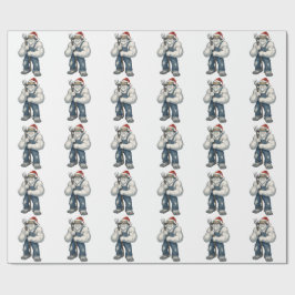 Papel De Presente Fazendeiro do Yeti Abominável Snowman Natal Engraç