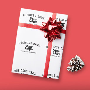 Papel De Presente Fazer upload do logotipo Retro-Moderno Preto e Bra