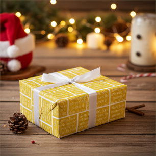 Papel De Presente Fé Esperança e Amor Natal Vintage Dourado