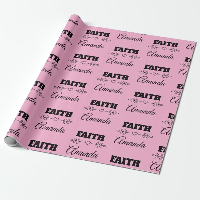 Papel De Presente Fé Personalizada Coração Cristão (Desenrolado)