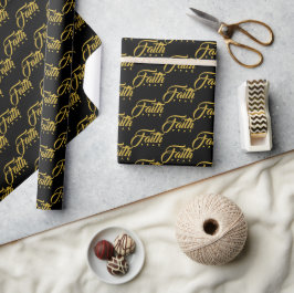 Papel De Presente Fé sobre o medo Dourado e negro