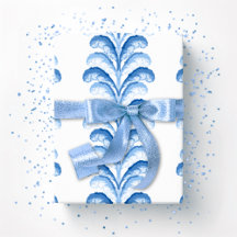 Feathered Fete Stripe in Blue Porcelain