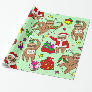 Papel De Presente feio natal santa claus preguiça