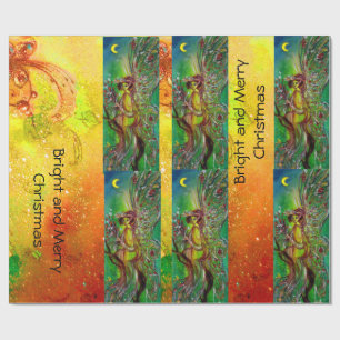 PAPEL DE PRESENTE FEIRA DE NATAL VERDE, ESPUMANTES DOURADOS, SONHAS 