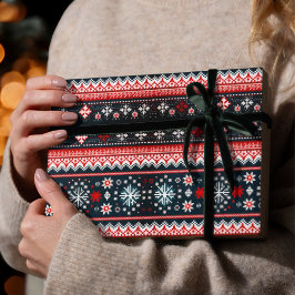 Papel De Presente Feira de Suéter de Natal Vermelho Feira de Suéter