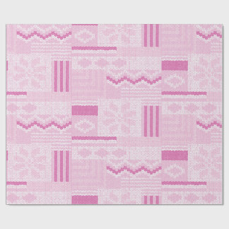 Papel De Presente Feira Rosa Pastel Isle Winter Knit Natal