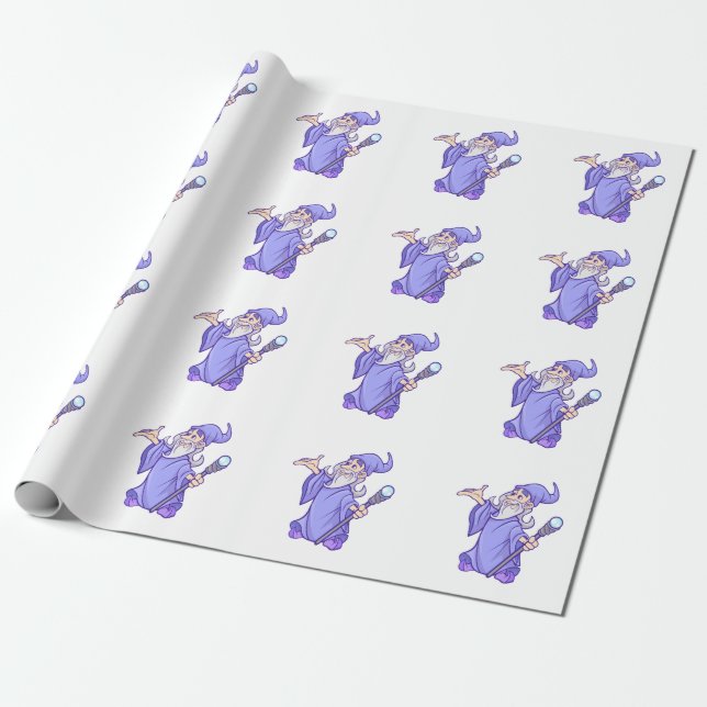 Papel De Presente Feiticeiras mágicas de mago roxo mágico (Desenrolado)