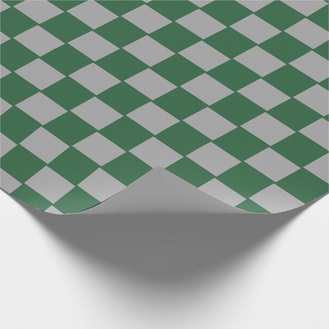 Papel De Presente Feiticeiro Verde e Xadrez Cinza (Ponta)