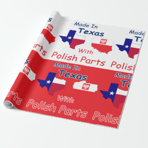 Papel De Presente Feito No Texas Com Peças Poloneses