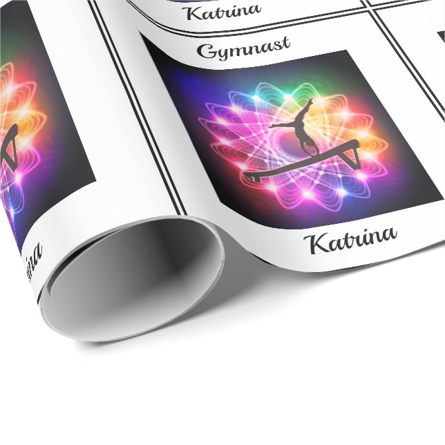 Papel De Presente Feixe de Equilíbrio de Gymnast de Meninas Personal (Ponta do rolo)