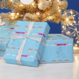 Papel De Presente Felicidade eterna, azul bebê