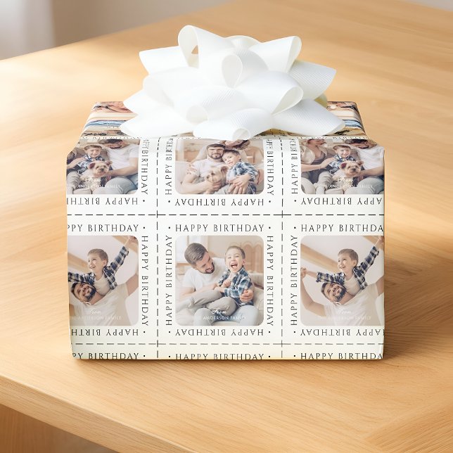 Papel De Presente Felicidades de Aniversário Modernas e Simples Foto (Criador carregado)