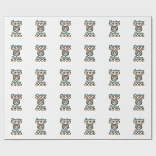 Papel De Presente Felino com Bom Visual Design de Gato Vintage_1
