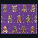 Papel De Presente Felinos Adoráveis 1 Feriado de Natal em Púrpura<br><div class="desc">Cachorros bonitos em papel de embrulho de férias vão entreter e deliciar qualquer um a quem você o presenteie! O papel de embalagem de qualidade, adorável, será o seu favorito. Procure todos os nossos produtos de filhotes de férias nas nossas Coleções de Feriados Felizes, Raças de Cachorros e Acessórios. Além...</div>