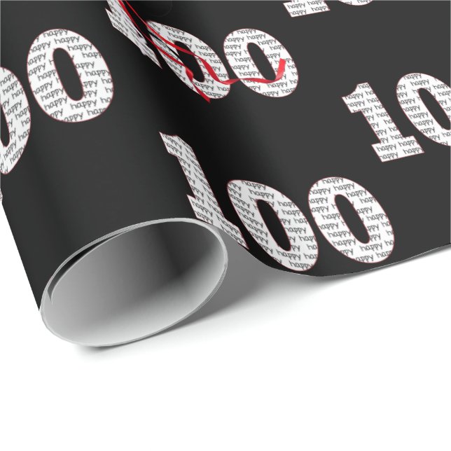 Papel De Presente Feliz 100º Balões de Aniversário (Ponta do rolo)