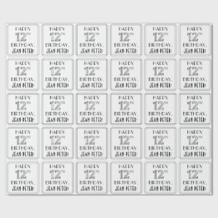 Papel De Presente FELIZ 12 NIRTHDAY; Art Deco Style; Custom Name