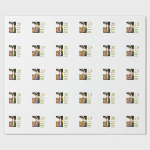 Papel De Presente Feliz 20º aniversário adicionar nome do casal data