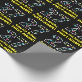 Papel De Presente Feliz 27º aniversário, Diversão de Estrelas Colori