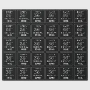 Papel De Presente FELIZ 36º ANIVERSÁRIO; Estilo de Deco de Arte com