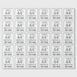 Papel De Presente FELIZ 44 NIRTHDAY; Art Deco Style; Custom Name