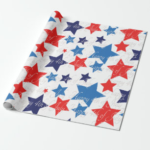Papel De Presente Feliz 4 de julho / Dia da Independência