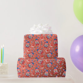 Papel De Presente Feliz 4 de Julho Eu Amo Os EUA Gnome Patriótico