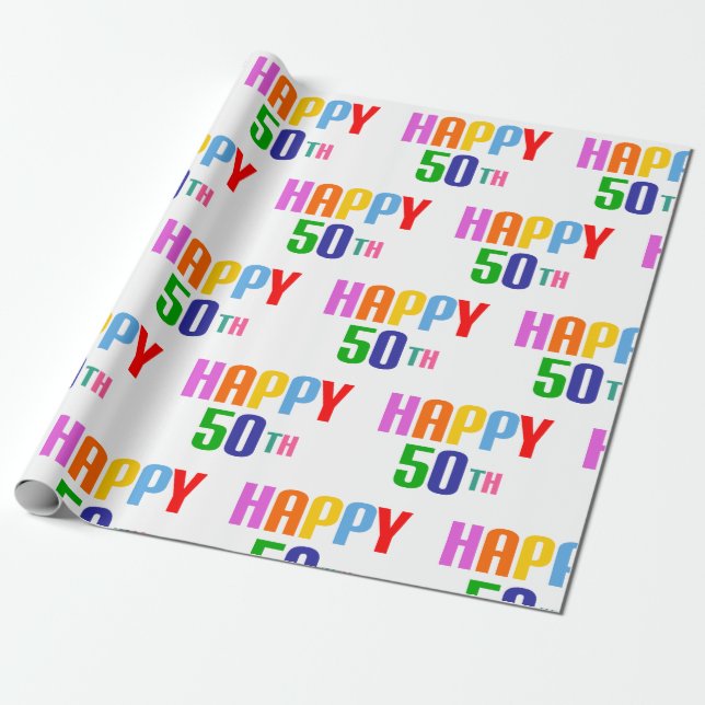 Papel De Presente Feliz 50º (Desenrolado)