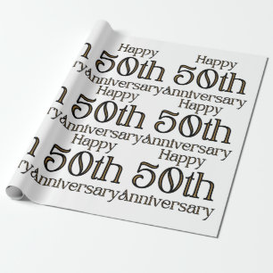 Papel De Presente Feliz 50º Aniversário