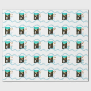 Papel De Presente Feliz 50º aniversário adicionar nome do casal data