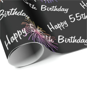 Papel De Presente Feliz 55º aniversário de fogos de artifício em 