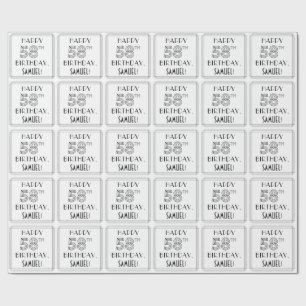 Papel De Presente FELIZ 58.º ANIVERSÁRIO; Estilo de Deco de Arte; No