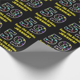 Papel De Presente Feliz 59º aniversário, Diversão de Estrelas Colori