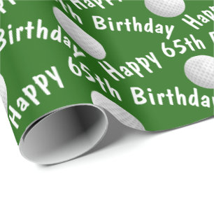 Papel De Presente Feliz 65º bolas de golfe de aniversário
