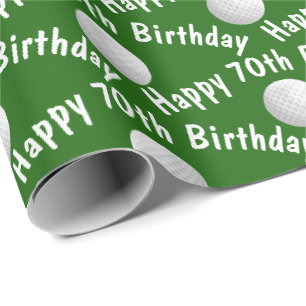 Papel De Presente Feliz 70 Birthday golf bolas
