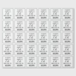 Papel De Presente FELIZ 72º ANIVERSÁRIO; Estilo de Deco de Arte; Nom