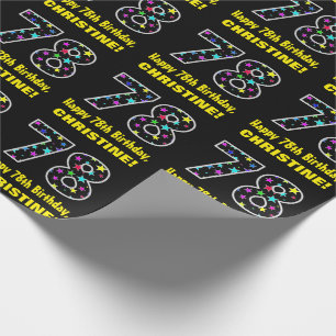 Papel De Presente Feliz 78º aniversário, Diversão de Estrelas Colori